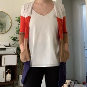 Ecowish size medium color block cardigan sweater